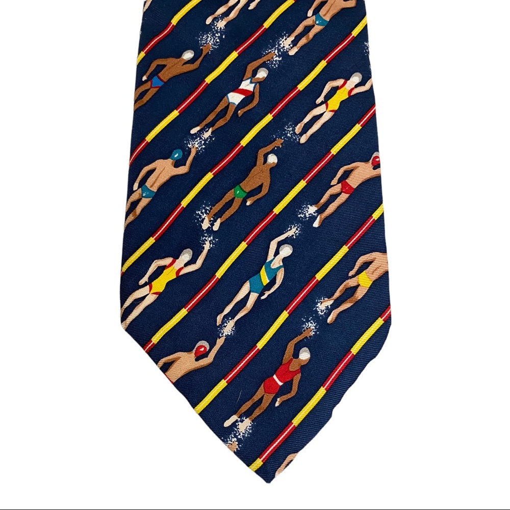 Alwyn Relay Race Silk Tie Made USA Swimmers
